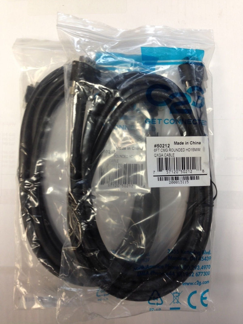 Brand NEW - VGA Cable #50212 QXGA 6FT CMG Rounded HD15M/M Cable